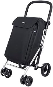 Carlett - Chariot de Courses, Chariot Pliant pour Supermarché, avec 4 Roues et Une Grande Capacité 32kg, Sac Principal 58L, Sac Thermique 12L et Tissu Imperméable - Couleur Noir