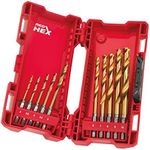 Milwaukee 48894759 Hss-G 10PC Titanium Red Hex Drill Bits