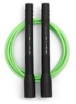 Elite SRS Fit Rope or Fitness - Premium 4mm Pvc Speed Jump Rope - Indoor and Outdoor Exercise - Adjustable Cables, Aerobic Exercise, Gym & Home Fitness Workouts & More - Black/Signal