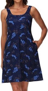 Women’s UPF 50+ Tank Dress A-Line with Pockets Breathable Quick Dry Sun Protection for Hiking Camping Beach Outdoors