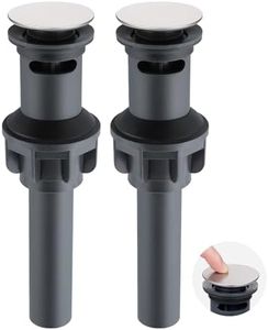 Hygie Rinse 2Pack Pop Up Sink Drain with Overflow, Vessel Sink Stopper, Push and Seal Drainer, Anti-Clogging Strainer, Brushed Nickel