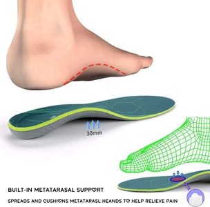 Plantar Fasciitis Insoles – UK 12, Green Orthotic Shoe Inserts