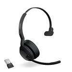 Jabra Evolve2 55 Mono Wireless Headset - Features Jabra AirComfort Technology, Noise-Cancelling Mics & Active Noise Cancellation - MS Teams Certified, Works with Other Platforms - Black