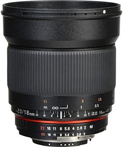 Rokinon 16MAF-N 16mm f/2.0 Aspherical Wide Angle Lens for Nikon (DX) Cameras