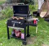 Large Charcoal BBQ Grill - Smoker BBQ Trolley - XL Coal Barbecue Grill - with Adjustable Grill, Built-in Temperature Gauge, Bottle opener, Pull-out ash tray & more (Large)