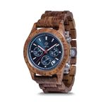 ZEITHOLZ Wood Watches for Men, Wooden Watch, Gifts, Chronograph Watch, New Bergen 42mm, 100% Natural Wood with Japanese Quartz Movement. (Blue)