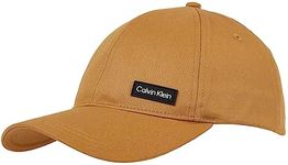 Calvin Klein Men Cap Essential Patch Baseball Cap, Brown (Natural Khaki), One Size