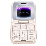 Wisoqu 4G LTE Flip Phone, 1.77 Inch Screen Dual SIM Unlocked Senior Phone with MP3 FM High Volume Speaker, for Travel Work Sports Everyday Use (Gold)