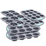 To encounter 6 in 1 Silicone Baking Cups, Silicone Muffin Pan, Mini and Regular 12 Cups Muffin Tin, Nonstick 6-Cavity Donut Pan, BPA Free Silicone Molds