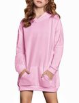 Arshiner Teen Girls Hoodie Cute Long Sleeve Loose fit Fashion Hooded Sweatshirt with Kangaroo Pocket Pink Size 11-12Y