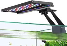 hygger Clip On Full Spectrum Aquarium LED Light, 14W Day-Night Dual Timer Sunrise-Day-Sunset-Moon Fish Tank Light, Adjustable Timer Brightness with 9 Colors for Planted Tank