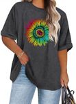 IN'VOLAND Women's Plus Size Oversized T-Shirt Summer Crew Neck Casual Tunic Tops Short Sleeve Loose Tee Tops