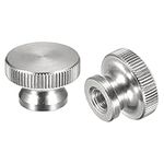 sourcing map Knurled Thumb Nuts, 4pcs M8 x D24mm x H16mm 304 Stainless Steel Knurled Nut with Collar High Head Blind Hole Knurled Thumb Nuts for 3D Printer Parts