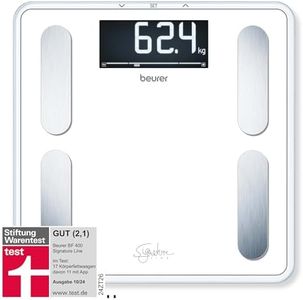 Beurer BF 400 white Diagnosewaage Signature Line, präzise Körperanalyse für bis zu 10 Personen, mit extra großem Invers-LCD-Display, Tragkraft bis 200 kg