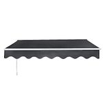 Manual Telescopic Canopy Manual Awning Canopy Outdoor Patio Garden Sun Shade Shelter Top Fabric Canopy Swings (Grey, 2.5x2m)