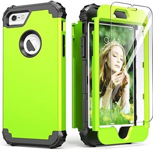 IDweel for iPhone 6S Case, for iPhone 6 Case with Tempered Glass Screen Protector, 3 in 1 Heavy Duty Shock Absorption Hard PC Covers Soft Silicone Full Body Protective Case,Grass Green