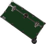 C&N Footlockers - Large Undergrad Storage Trunk w/Wheels - Made in the USA - Only STEEL Footlocker on Amazon - Durable Chest with Lid Stay - 32 x 18 x 16.5 Inches (Dark Green)