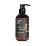 Every Man Jack Beard + Hair Conditioner - Sandalwood | 190ml - 1 Bottle | Naturally Derived, Parabens-free, Pthalate-free, Dye-free, and Certified Cruelty Free