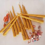 PRATHA Bee Happy Prayer Christmas and Altar Candle – Pack of 12 - Beeswax Candles , Handmade Candles