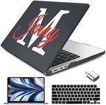 Batianda Customized Personalized Name Case for M3 M2 MacBook Air 13 inch 2024 Model A3113 2022 Release A2681 13.6" with Keyboard Cover & Screen Protector