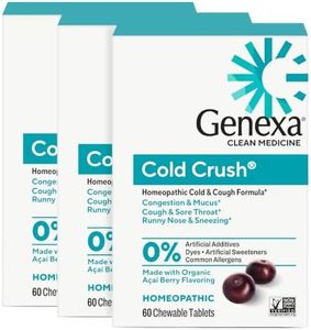 Genexa Cold Crush, Drug Free & Made Clean, 180 Chewable Tablets for Adults
