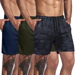 COOFANDY Men's Workout Running Shorts Lightweight Active 5 Inches Shorts 3 Pack Mesh Shorts with Pockets