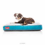Brindle Teal Shredded Memory Foam Dog Bed - Pet Essentials - Orthopedic Design - Crate Compatible - Machine Washable Cover - Indoor Pet Bed for Dogs, Puppies, Cats, and Rabbits - Size Medium 28 x 18