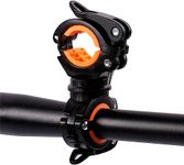 LIGHTER HOUSE� 360 Degree Bike Flashlight Holder Cycling Bicycle Bike Mount Holder for LED Flashlight Torch Clip Clamp Riding Biking -Black-Orange (01 Pc.)