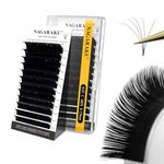 NAGARAKU Easy Fan Eyelash Extensions Volume Lash 0.07 C curl 8-15mm Rapid Blooming Faux Mink Cluster For Beginners Soft Professional Lash Supplies