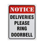 Deliveries Please Ring Doorbell Sign Reflective Signs 8 X 10 inch Rust Free 40 Mil Aluminum Sign UV Protected