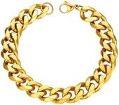 PROSTEEL Mens Chunky Gold Bracelet 21CM Curb Wrist Chain Women Valentines Day Gifts 12mm Chunky Gold Plated Bracelet