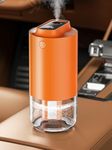 Guirock Upgraded Portable Mini Humidifier, 250ml Cool Mist, Auto-Purification, 7-Color Light,Built-in Battery, 2 Mist Modes, Auto On/Off, Ideal for Car, Baby Room, Bedroom, Office, Travel, Orange