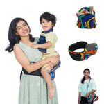 My Giraffe - Hippy Hop - Hip Seat Baby Carrier With In-Built Storage Space - Upto 20 Kgs - 5 Months To 3 Years (Mosaic Print), Toddler, Multicolor