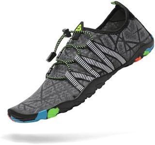 Mishansha Water Shoes for Men Beach Shoes Barfoort Aqua Swim Shoes for Women Swimming Quick Dry Slip-On Water Sport Sneakers Kayaking Fishing Diving Surfing Grey 8.5 Women/7 Men