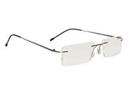 Peter Jones Black Rimless Unisex Reading Glasses (Eye Power 1.50)