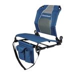 STRONGBACK Portable Stadium Seat for Bleachers with Adjustable Reclining and Back Support, Navy/Grey