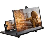 14" Screen Magnifier for Smartphone 3D HD Mobile Phone Screen Amplifier Foldable Phone Magnifying Stand Portable Movie Video Enlarger Display Eye Protection Screen Expander for All Smartphones (Pack of 1)