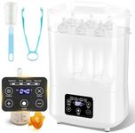 Baby Bottle Sterilizer & Dryer, 4-in-1 Electric Baby Sterilizer and Dryer with Digital LED for Hold 6-8 Bottles, 2 Layers All-in-One Sterilizer with Disinfect, Hot Milk, Steam and Dry