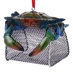 Kurt Adler Blue Crab with Wire Cage Ornament
