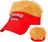 Xadorew Trump 2024 Hat with Hair - Embroidery Make America Great Again - Adjustable Baseball caps for Men and Women,Red, One Size-Medium