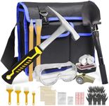 20Pcs Geology Rock Pick Hammer Kit, 22oz Rock Hammer & Digging Chisels & Sholve Set for Rock Hounding, Fossil Dig, Geodes, Gold Mining & Prospecting, Bag, Magnifying Glass, Whistle, Goggles (Blue)