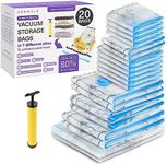 80 Pack Heavy Duty Vacuum Storage Bags Set with Pump, Compression Bags with 80% More Space for Duvets, Clothes, Blankets, Soft Toys (8 XL Jumbo/20 Jumbo/20 Large/32 Small)