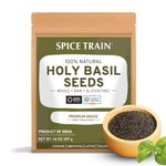 Holy Basil Seeds (397g/14oz) Kosher, Vegan, Gluten free, Raw Sabja, Tukmaria Seeds from India, Packed in Resealable Zip Lock Pouch