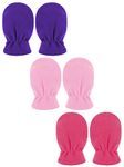 3 Pairs Baby and Toddler Winter Mittens Kids Fleece Warm Mittens for Baby Boy Girl (Rose Red, Pink, Dark Blue, 6-18 Months)