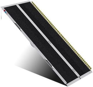WHALEMOTOR Portable Wheelchair Ramp 7FT, Anti-Slip Aluminum Folding Portable Ramp, Wheelchair Ramps for Home, Weight Capacity Up to 800 LBS, with Transition Plates Above and Below, Loading Dock Plates