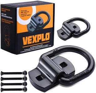 VEXPLO 2 Pezzi Robusto D Anelli Ancoraggio Forgiato, capacità di Carico 5400Kg, Avvitabile D Anello di Fissaggio con Ganci, Viti e Staffa per Rimorchi, Camion, Cinghie, Furgone e Legno