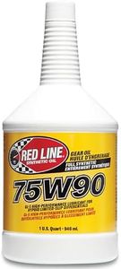 Red Line 57904 75W90 GL-5 Synthetic Gear Oil for Hypoid Limited Slip Differentials - 1 Quart