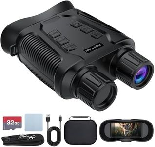 WARMOUNTS Night Vision Goggle-3.2'' Inner HD Display, 4K Video & 36MP Photos, 8X Digital Zoom, Type-C Rechargeable, Night Vision Binoculars for Camping, Wildlife Observation (Incl. 32GB TF Card)