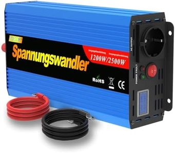 EDECOA Convertisseur 12v 220v convertisseur de Tension 1200w transformateur 220v 12v Onde sinusoïdale modifiée 1200w avec écran LCD et câbles