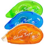 TRLREQ 3 Pack Glue Roller,8m X 8mm Double Side Adhesive Glue Tape for Crafting Cards Making Photo Album Journal Scrapbooking